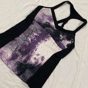 Alo yoga purple graphic workout top